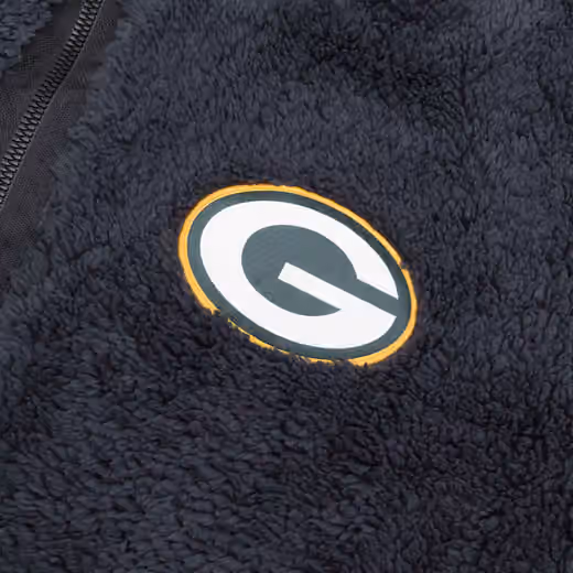 Green Bay Packers Sherpa Fleece Fanatics NFL Jacket Charcoal view 3