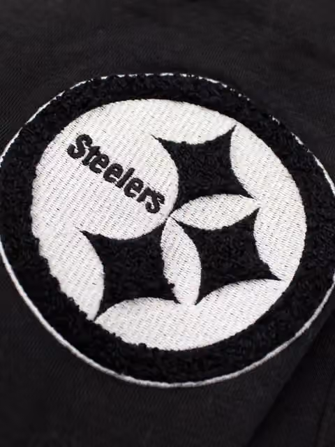 Pittsburgh Steelers Letterman Hooded NFL Jacket Black view 3
