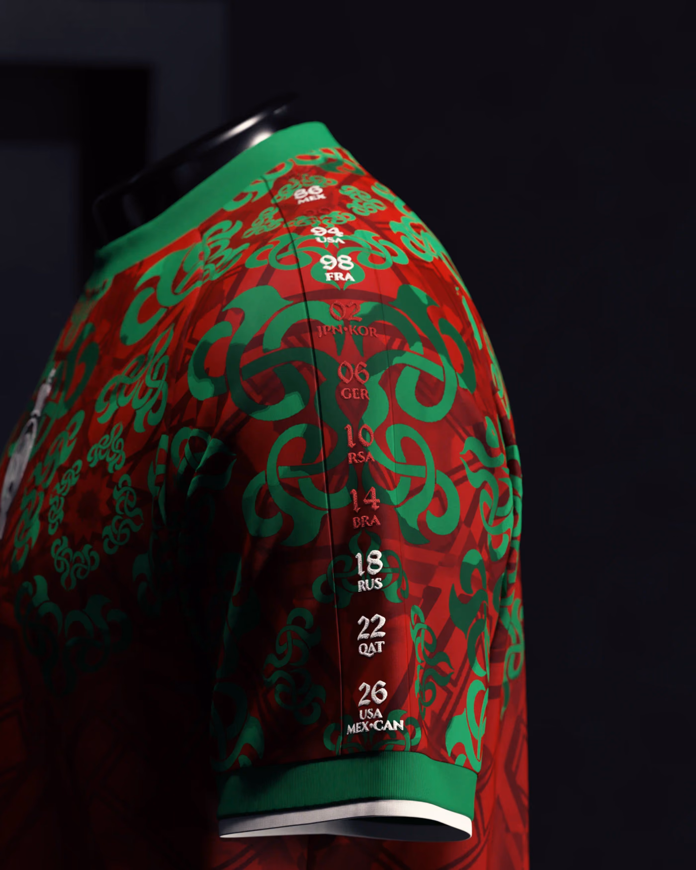 Jersevo Custom Personalized Morocco Heritage Jersey (2026WC Edition) left sleeve detail