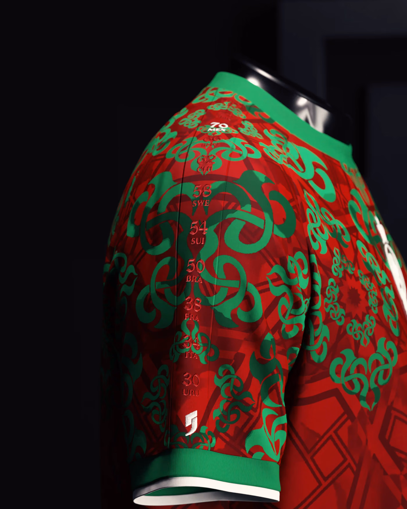 Jersevo Custom Personalized Morocco Heritage Jersey (2026WC Edition) right sleeve detail