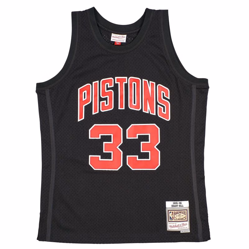 Grant Hill #33 Detroit Pistons Black Mitchell & Ness Swingman NBA Jersey view 1