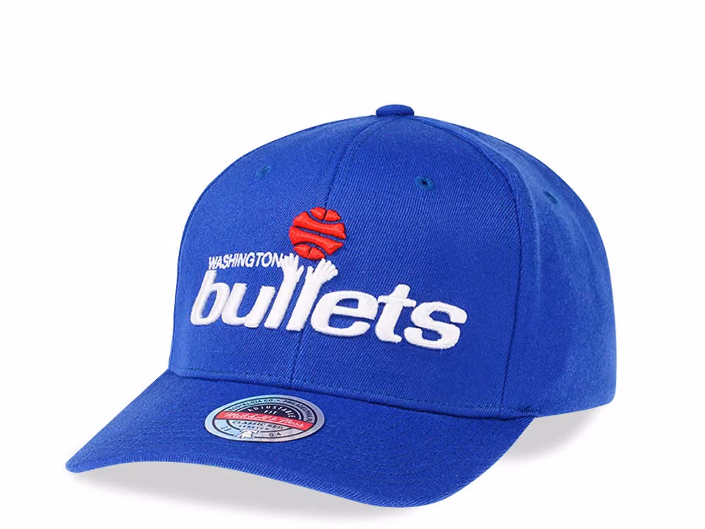 Mitchell & Ness Washington Bullets Team Ground Red Line Solid Flex Snapback Hat front