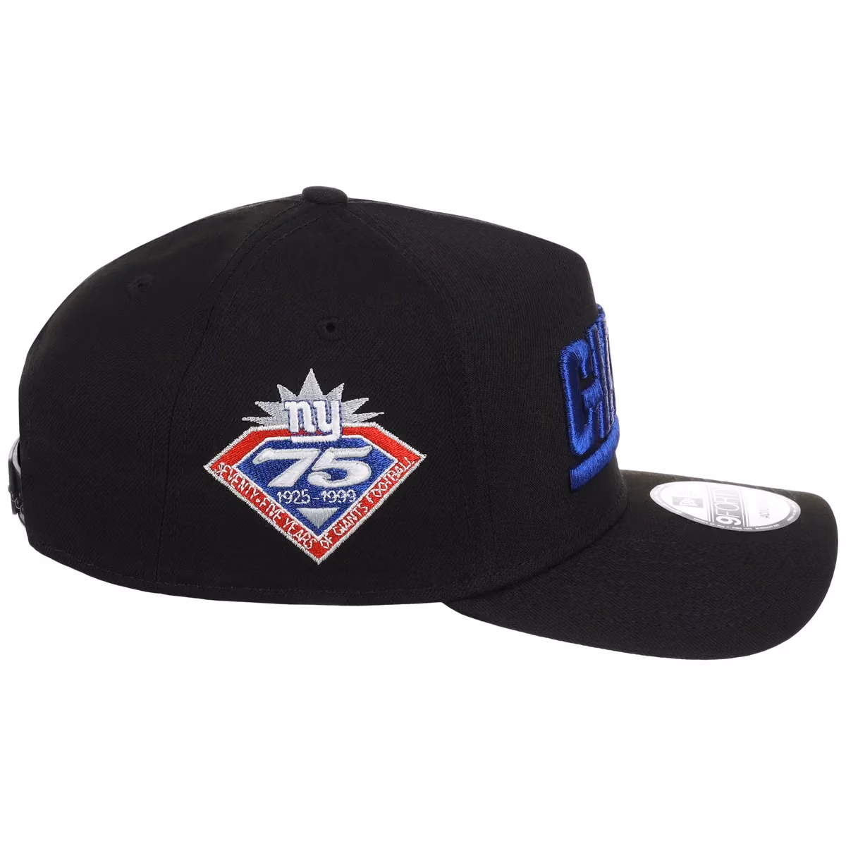 New York Giants NFL Black Dome New Era 9FORTY A-Frame detail view