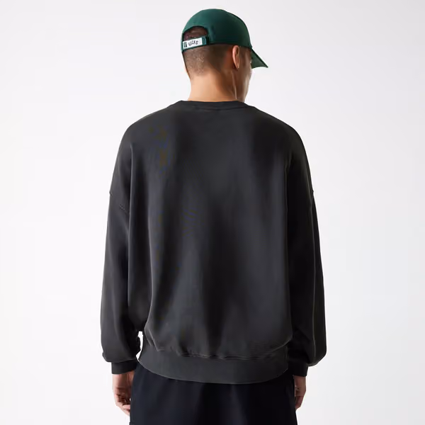 Milwaukee Bucks Washed Oversized NBA Crew Neck Sweater Dark Gray view 3