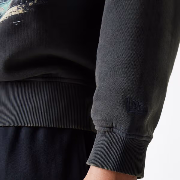 Milwaukee Bucks Washed Oversized NBA Crew Neck Sweater Dark Gray view 6