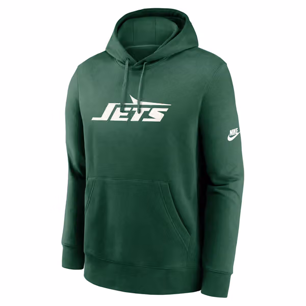 New York Jets Throwback Nike Club NFL Hoodie Green view 1