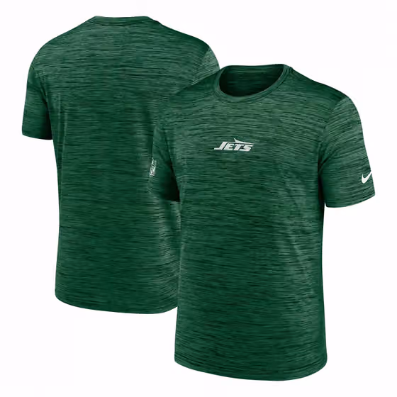 New York Jets 2025 NFL Sideline Nike Velocity Performance T-Shirt Green view 1