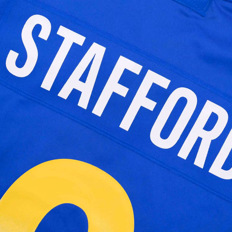 Matthew Stafford #9 Los Angeles Rams Nike Game NFL Football Jersey Blue view 4