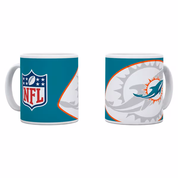 Miami Dolphins Shadow Logo & Shield NFL Mug (330 ml) view 1