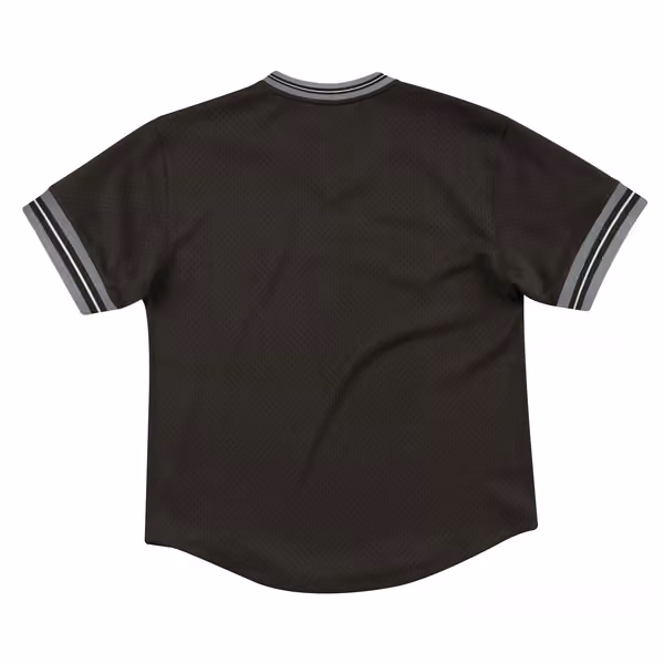Oakland Raiders Unbeaten Mitchell & Ness NFL V-Neck Mesh Shirt Black view 2