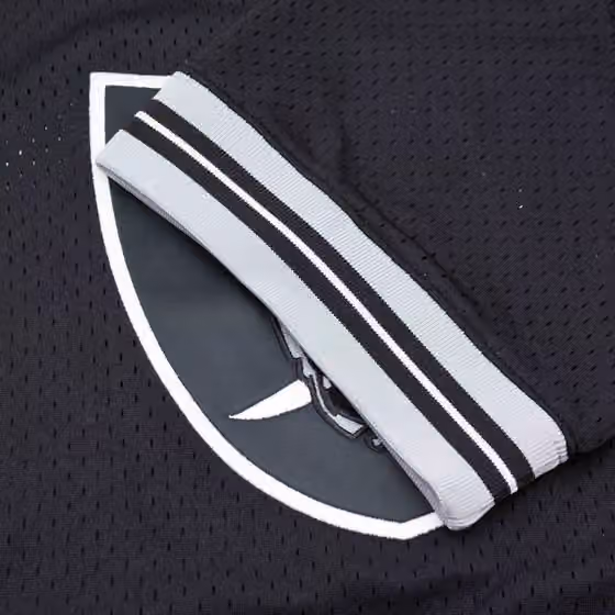 Oakland Raiders Unbeaten Mitchell & Ness NFL V-Neck Mesh Shirt Black view 5