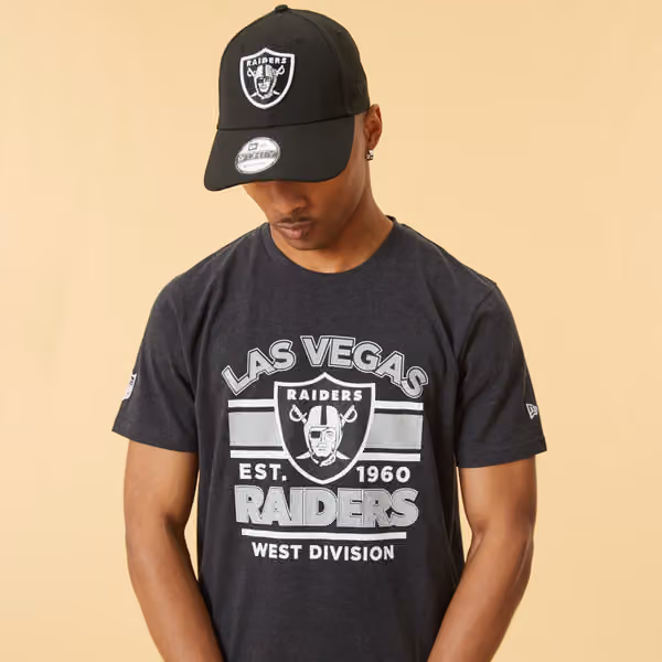 Las Vegas Raiders New Era Cracked Graphic NFL T-Shirt Charcoal view 3