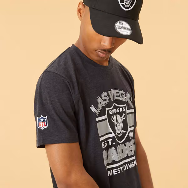 Las Vegas Raiders New Era Cracked Graphic NFL T-Shirt Charcoal view 5
