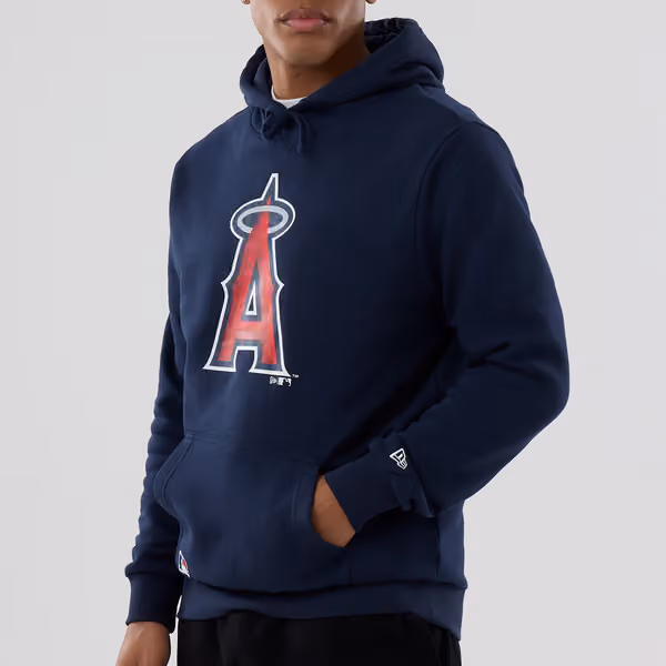 Los Angeles Angels Team Logo MLB Hoodie Navy view 6