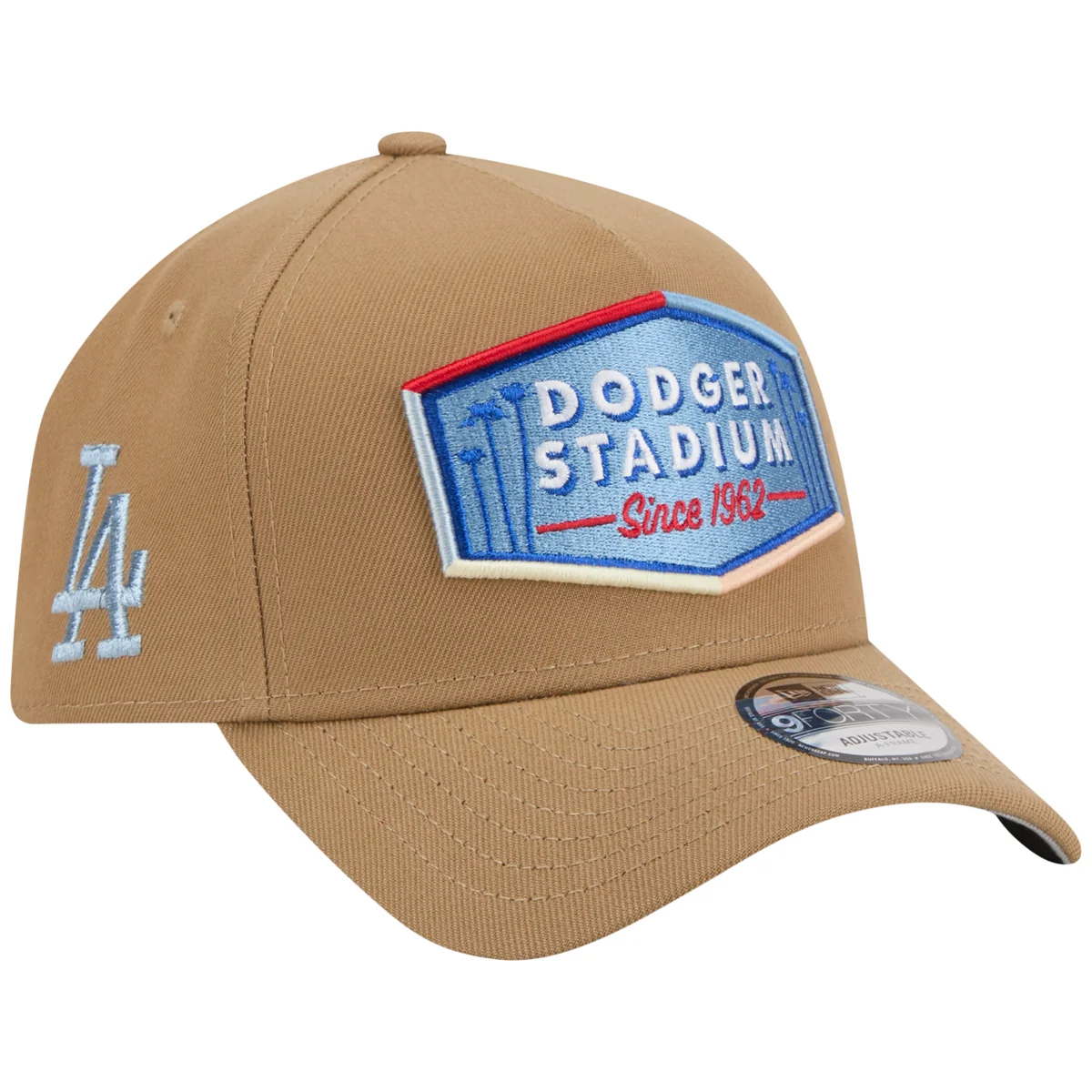 Los Angeles Dodgers Los Angeles Crown the City - Stadium - Khaki/Royal New Era 9FORTY front view