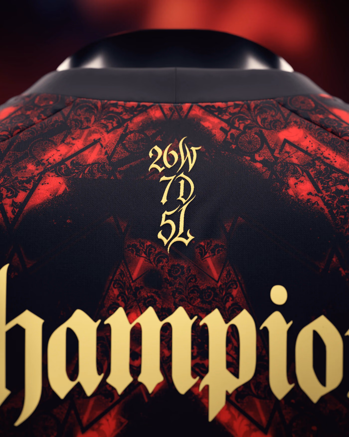 Jersevo Custom Personalized AFC 2026 English Champions Jersey - Black detail view 9