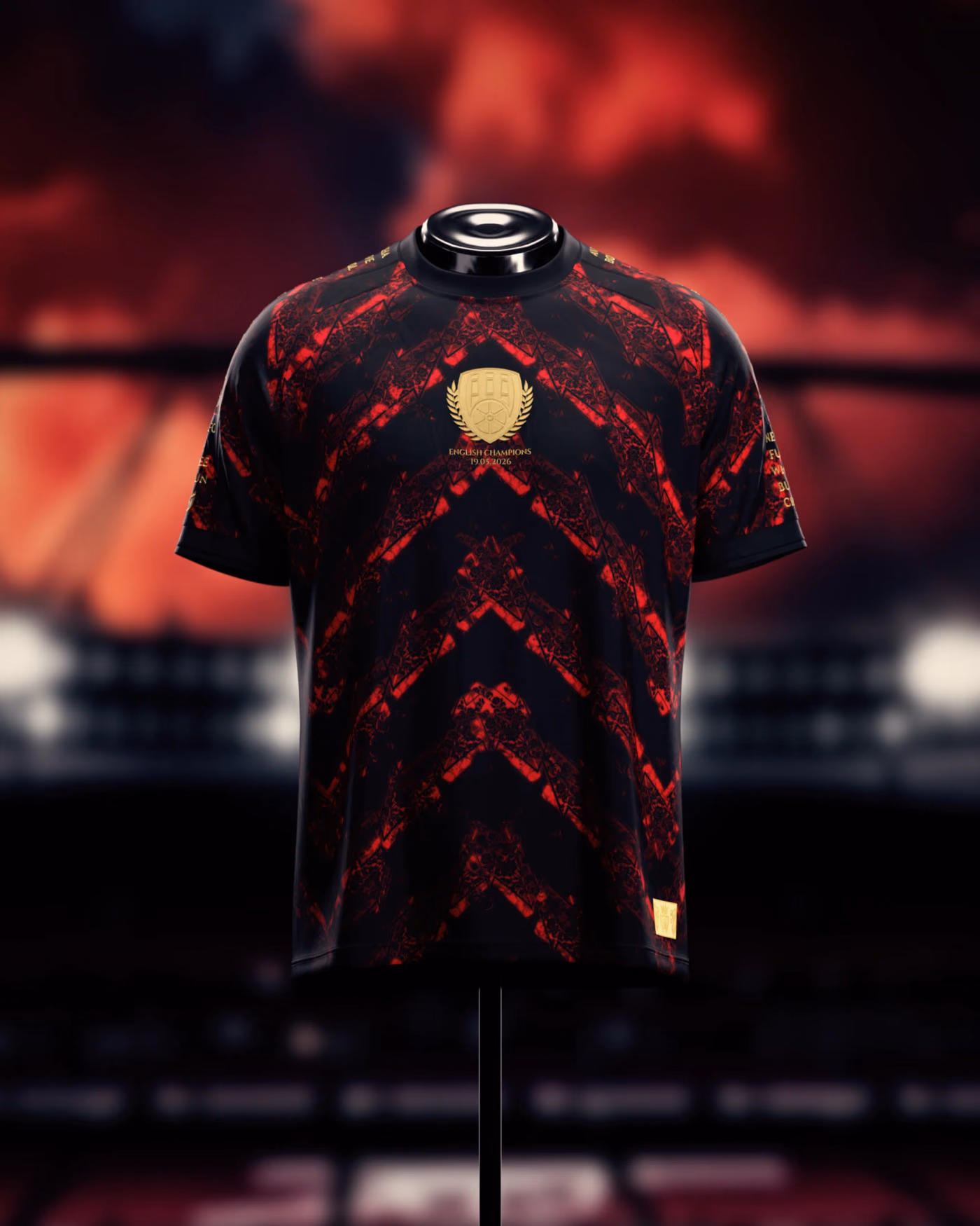 Jersevo Custom Personalized AFC 2026 English Champions Jersey - Black front view
