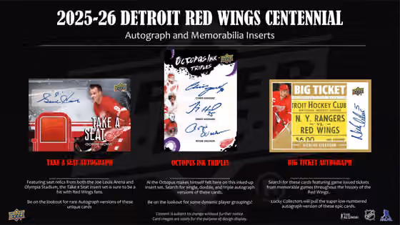 2025/26 Upper Deck Detroit Red Wings 100 Years Centennial Hockey Hobby Tin Box view 4