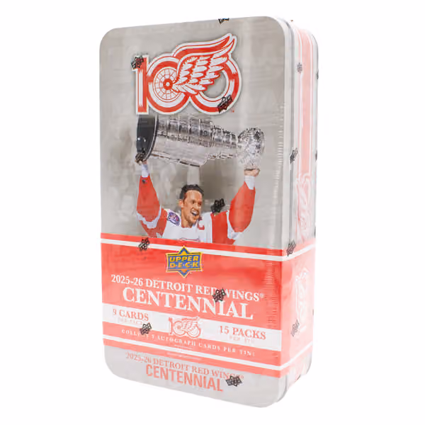 2025/26 Upper Deck Detroit Red Wings 100 Years Centennial Hockey Hobby Tin Box view 1