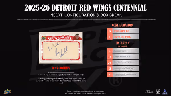2025/26 Upper Deck Detroit Red Wings 100 Years Centennial Hockey Hobby Tin Box view 5