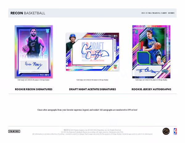2021/22 Panini Recon Basketball NBA Hobby Box view 2