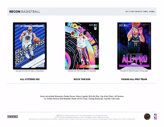 2021/22 Panini Recon Basketball NBA Hobby Box view 3