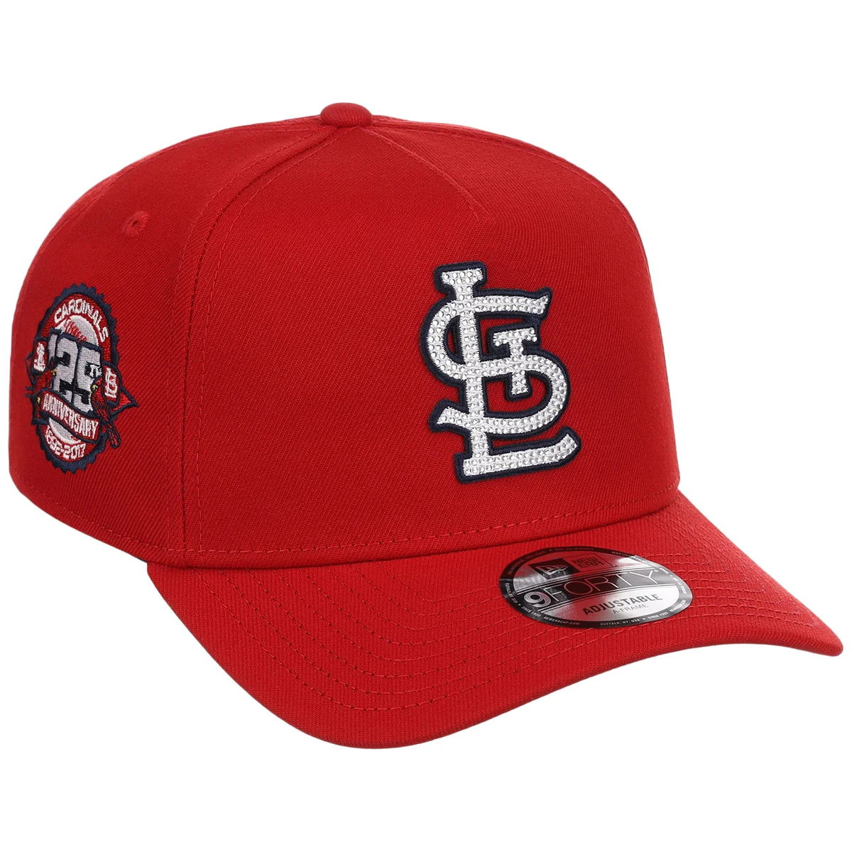 St. Louis Cardinals MLB Diamond Bling New Era 9FORTY A-Frame front view