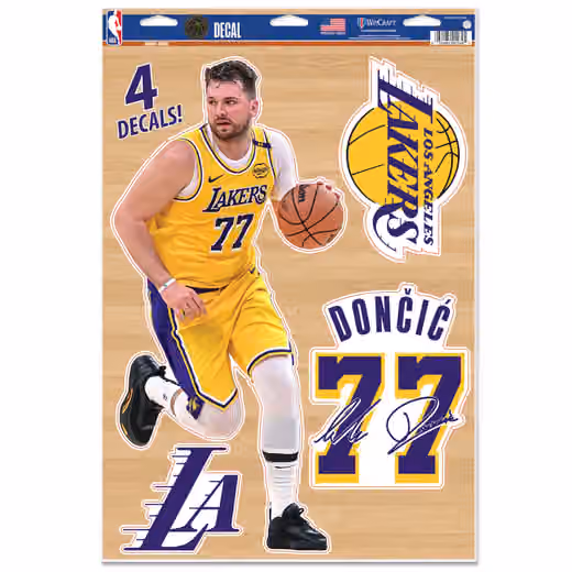 Luka Dončić #77 Los Angeles Lakers Player NBA Decals Set (4 Pcs.) view 1
