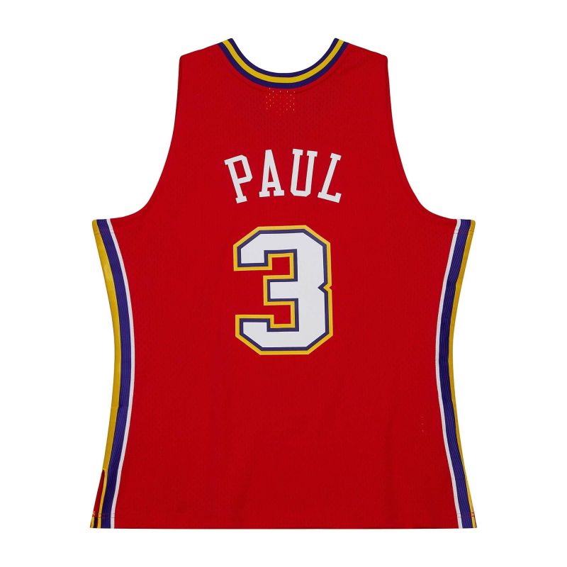 Chris Paul #3 Oklahoma City Hornets 2006-07 Mitchell & Ness Swingman NBA Jersey Red view 2