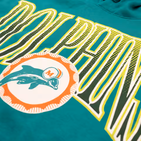Miami Dolphins Throwback Full Blitz Club NFL Hoodie Aqua view 3