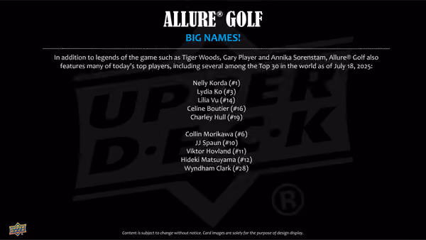 2026 Upper Deck Allure Golf Hobby Box view 2