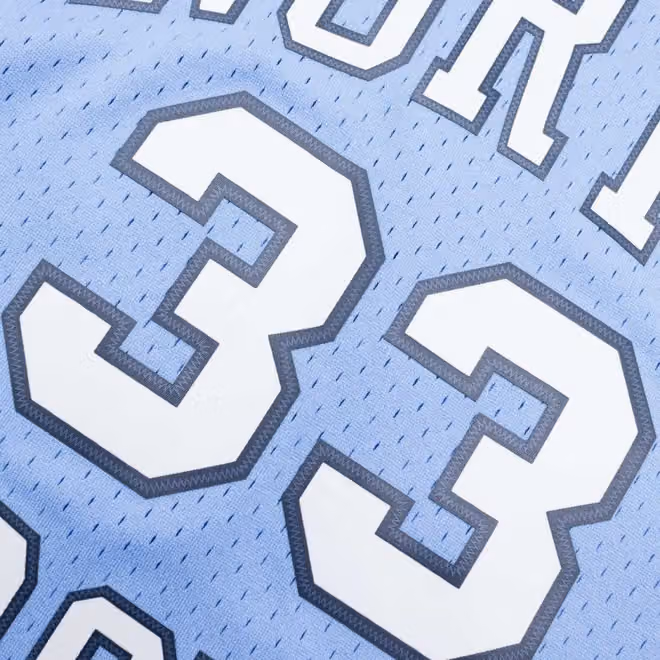 Antawn Jamison #33 North Carolina 1995-96 Mitchell & Ness Swingman NCAA Jersey Blue view 4