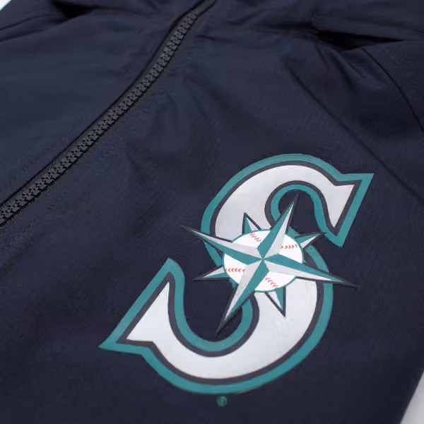 Seattle Mariners MLB Quarter Zip Windbreaker Jacket Navy view 3