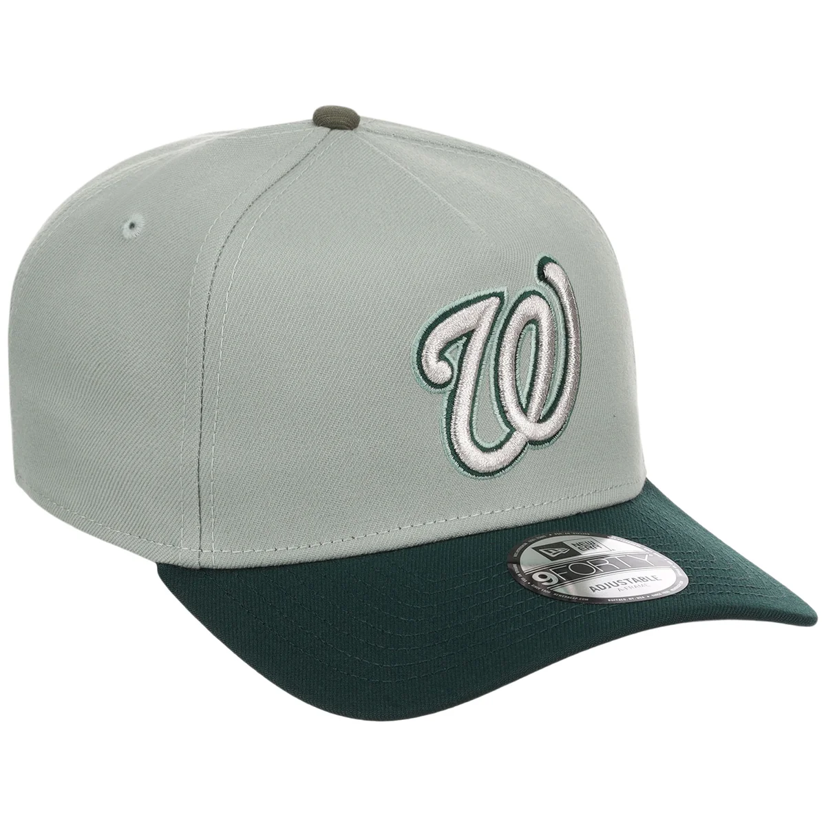 Washington Nationals MLB Everest x Dark Green FASHION CORE New Era 9FORTY A-Frame front view