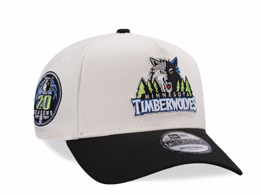 New Era Minnesota Timberwolves 20 Seasons Chrome Two Tone Edition 9Forty A Frame Snapback Hat front
