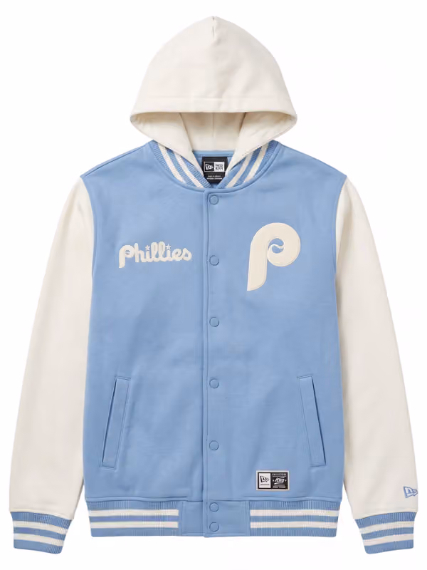 Philadelphia Phillies Letterman Hooded MLB Jacket Blue view 1