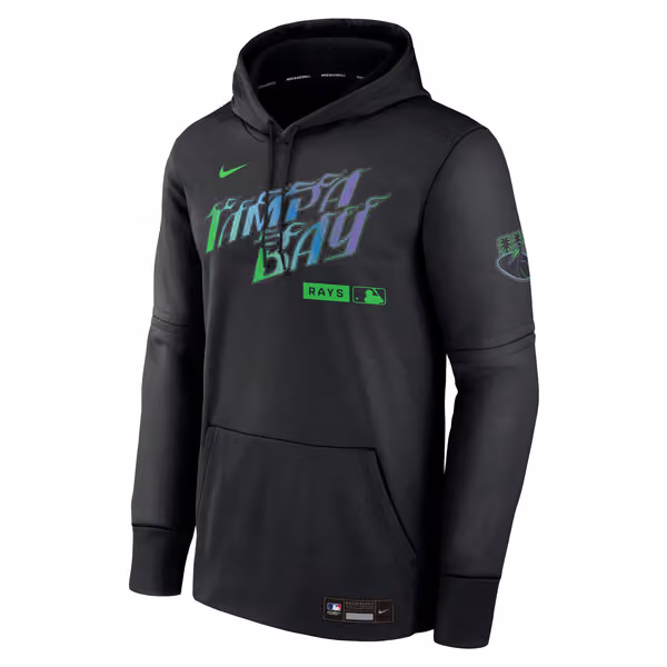 Tampa Bay Rays City Connect 2026 MLB Authentic Therma Hoodie Black view 1