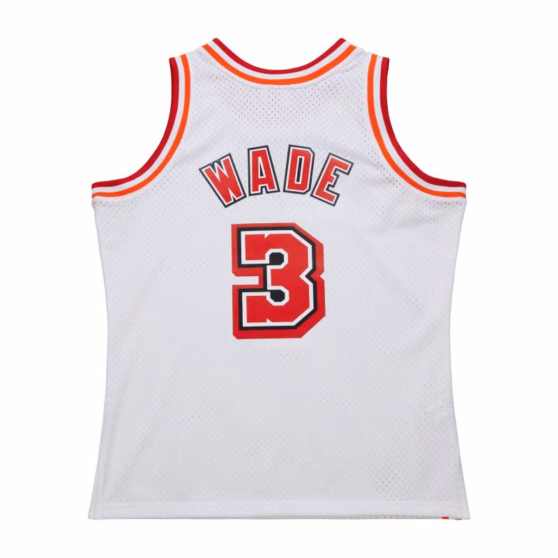 Dwyane Wade #3 Miami Heat 2007-08 Mitchell & Ness Swingman NBA Jersey White view 2