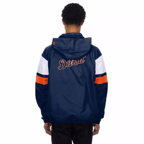 Detroit Tigers MLB Quarter Zip Windbreaker Jacket Navy view 2