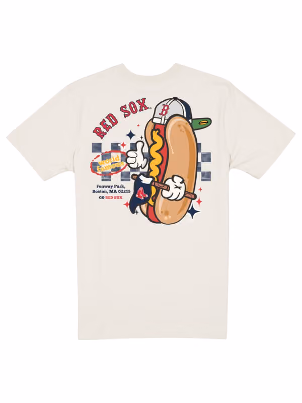Boston Red Sox Ballpark Hot Dog Oversized MLB T-Shirt Cream view 3