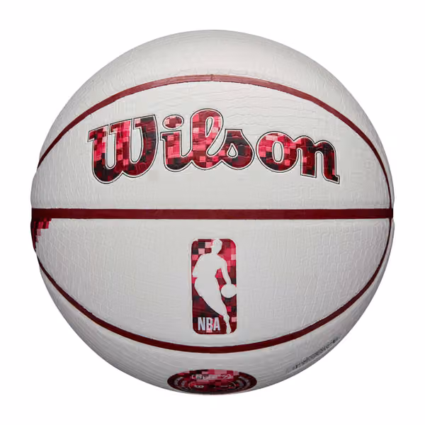 Miami Heat Pixel NBA Basketball White (Size 7) view 2