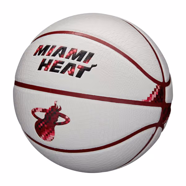 Miami Heat Pixel NBA Basketball White (Size 7) view 5