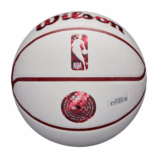 Miami Heat Pixel NBA Basketball White (Size 7) view 6