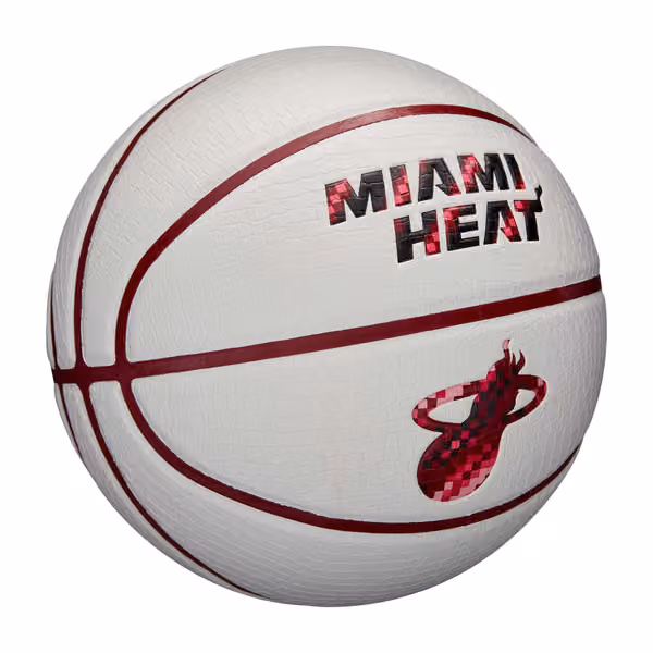 Miami Heat Pixel NBA Basketball White (Size 7) view 4