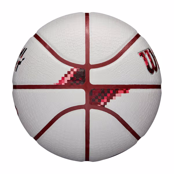 Miami Heat Pixel NBA Basketball White (Size 7) view 3