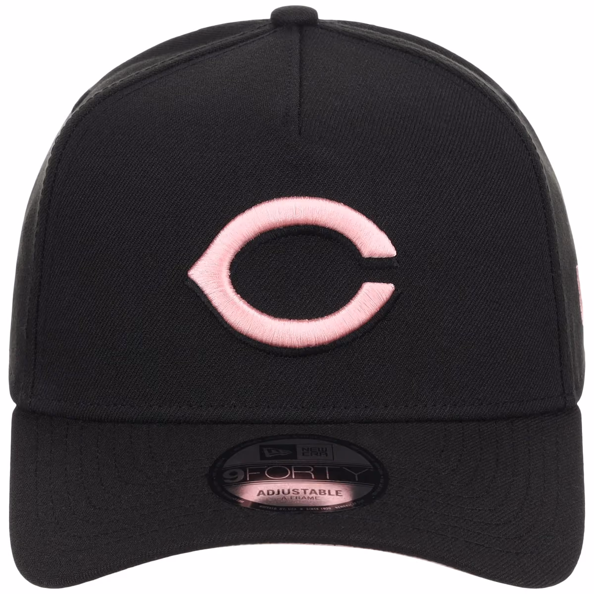 Cincinnati Reds MLB Black x Pink FASHION CORE New Era 9FORTY A-Frame detail view