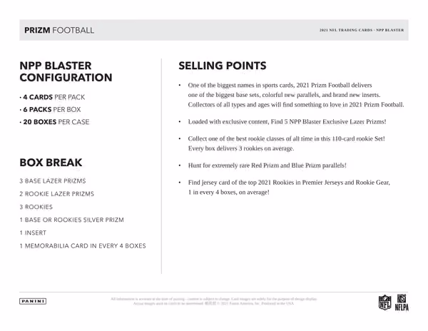 2021 Panini Prizm NFL Football Blaster Box view 5