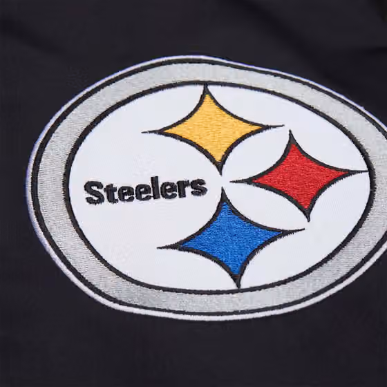 Pittsburgh Steelers Throw it Back Heavyweight Satin NFL Jacket Black view 5