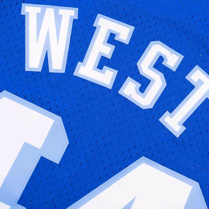 Jerry West #44 Los Angeles Lakers 1960-61 Mitchell & Ness Swingman NBA Jersey Blue view 4