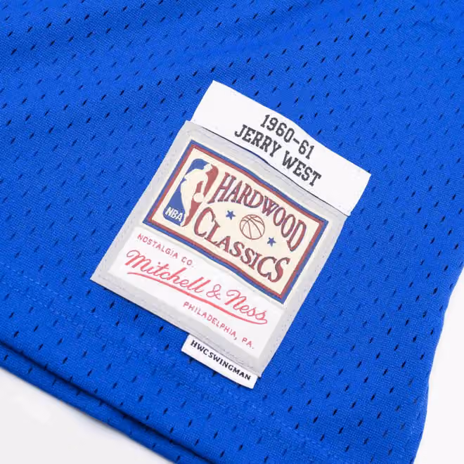 Jerry West #44 Los Angeles Lakers 1960-61 Mitchell & Ness Swingman NBA Jersey Blue view 3